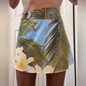Vintage Aaron Chang palms and flowers skirt-y2k